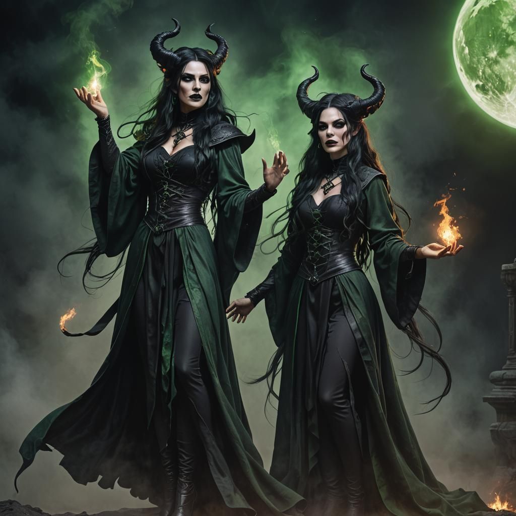 Gothic Sorceress Casting Magic in Vivid 4K