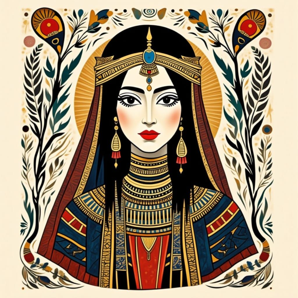 Ancient Egyptian Goddess in Pagan Moon Style