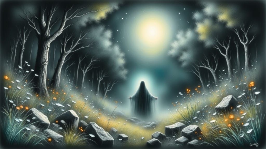 Moonlit Enchantress in a Dreamlike Woodland