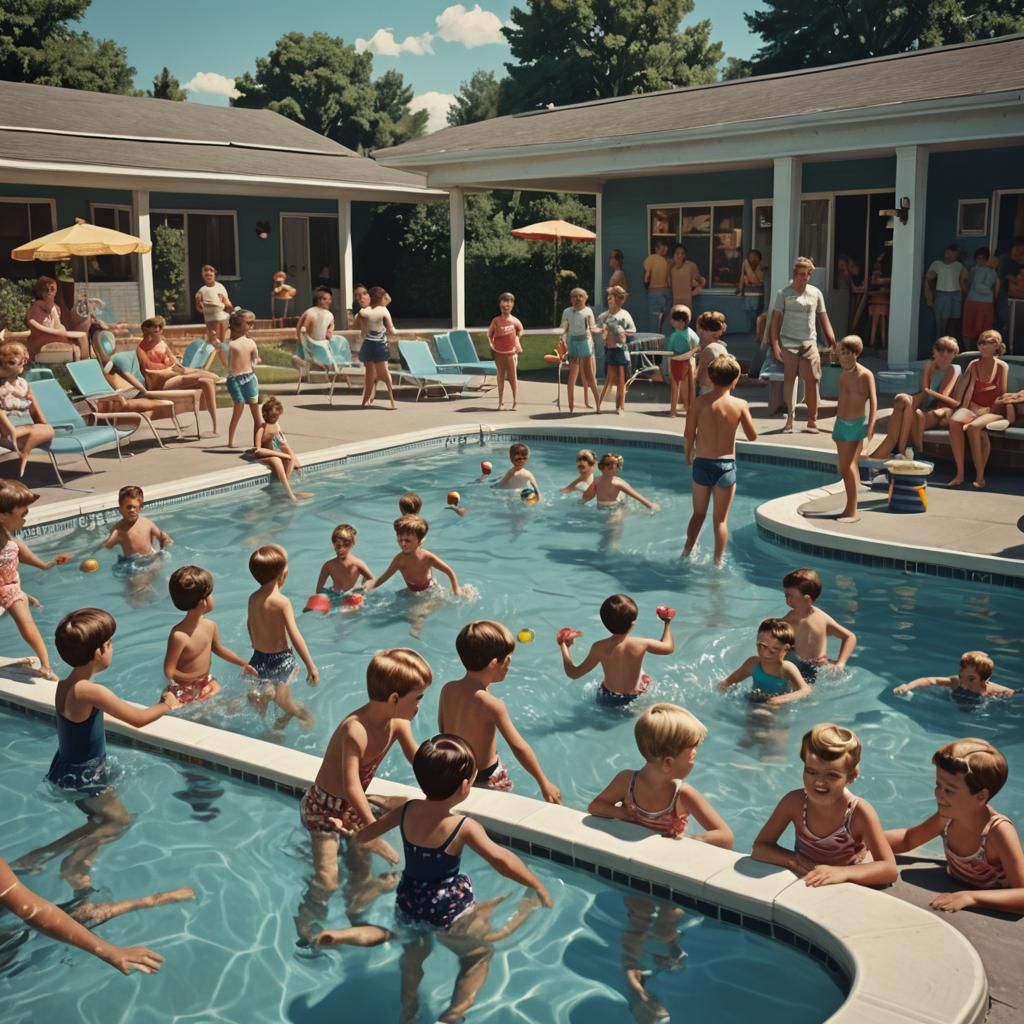 American Children's Summer at the Pool