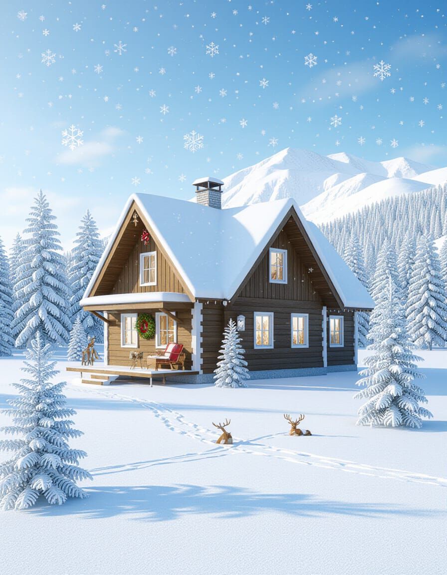 Festive Christmas Winter Landscape Wallpaper