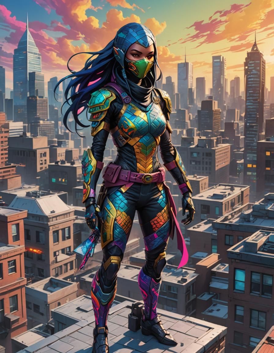 Cyborg Ninja Girl: Reptilian Alien Hybrid Concept Art