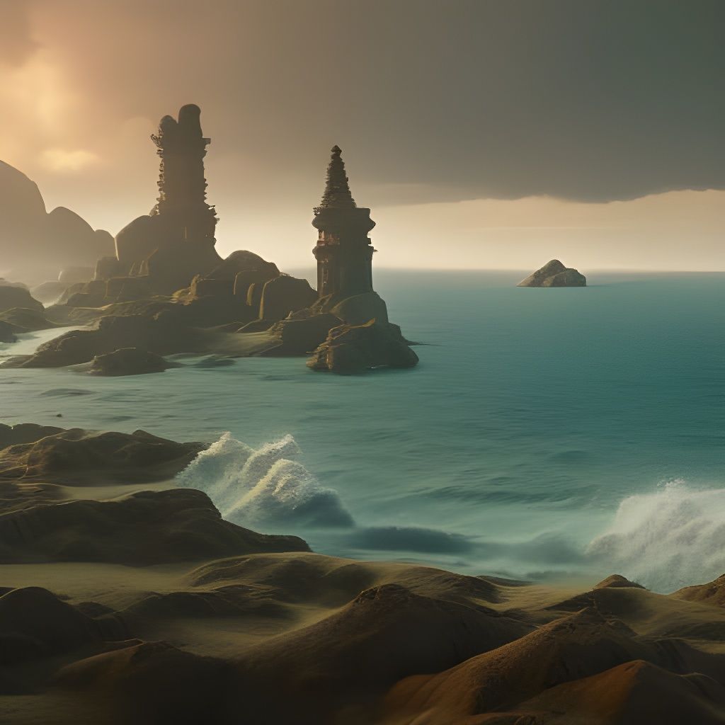 Ancient Tower Ruin Overlooking the Sea