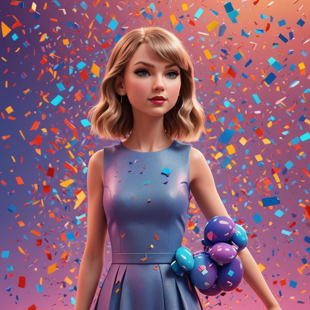 Taylor Swift as 3D Pixar-Style Digital Art