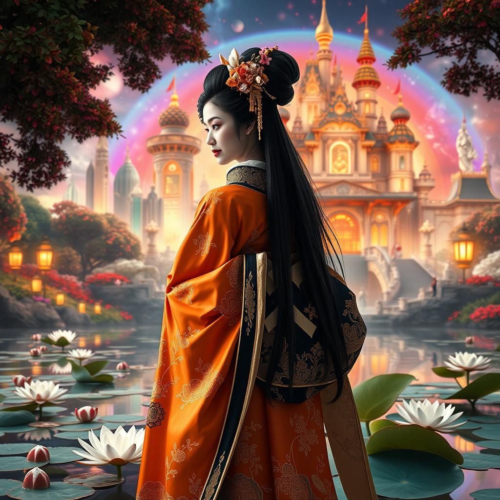 Geisha in Kimono by Lily Pond: Fantasy Art