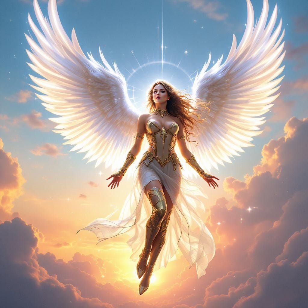 Heavenly Archangel in Translucent Neoclassical Style