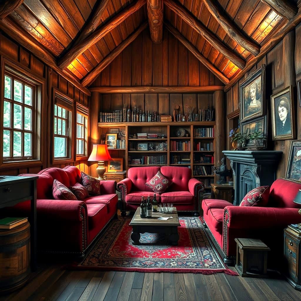 Enchanting Wooden Treehouse Sanctuary in Vibrant Colors