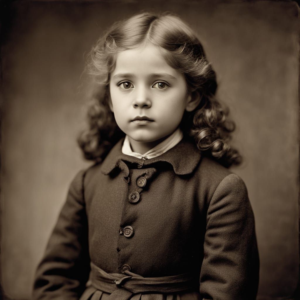 Victorian Child with Toy in Gentle, Timeless Portrait