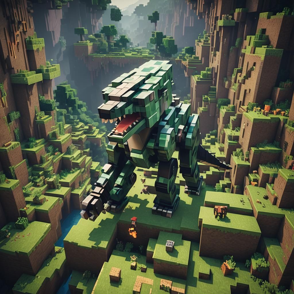 Cinematic Minecraft Scene in Film Style