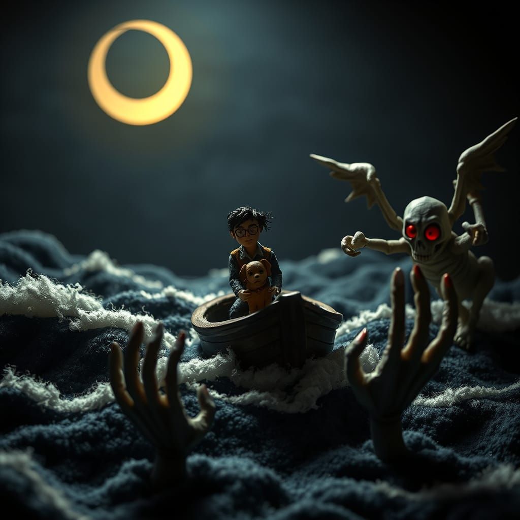 Claymation Boat Ride in Stop Motion Horror Style
