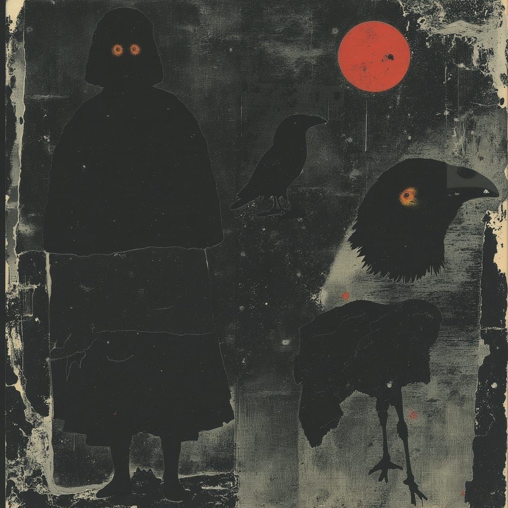 Surreal Darkwave Album Art in VHS Style