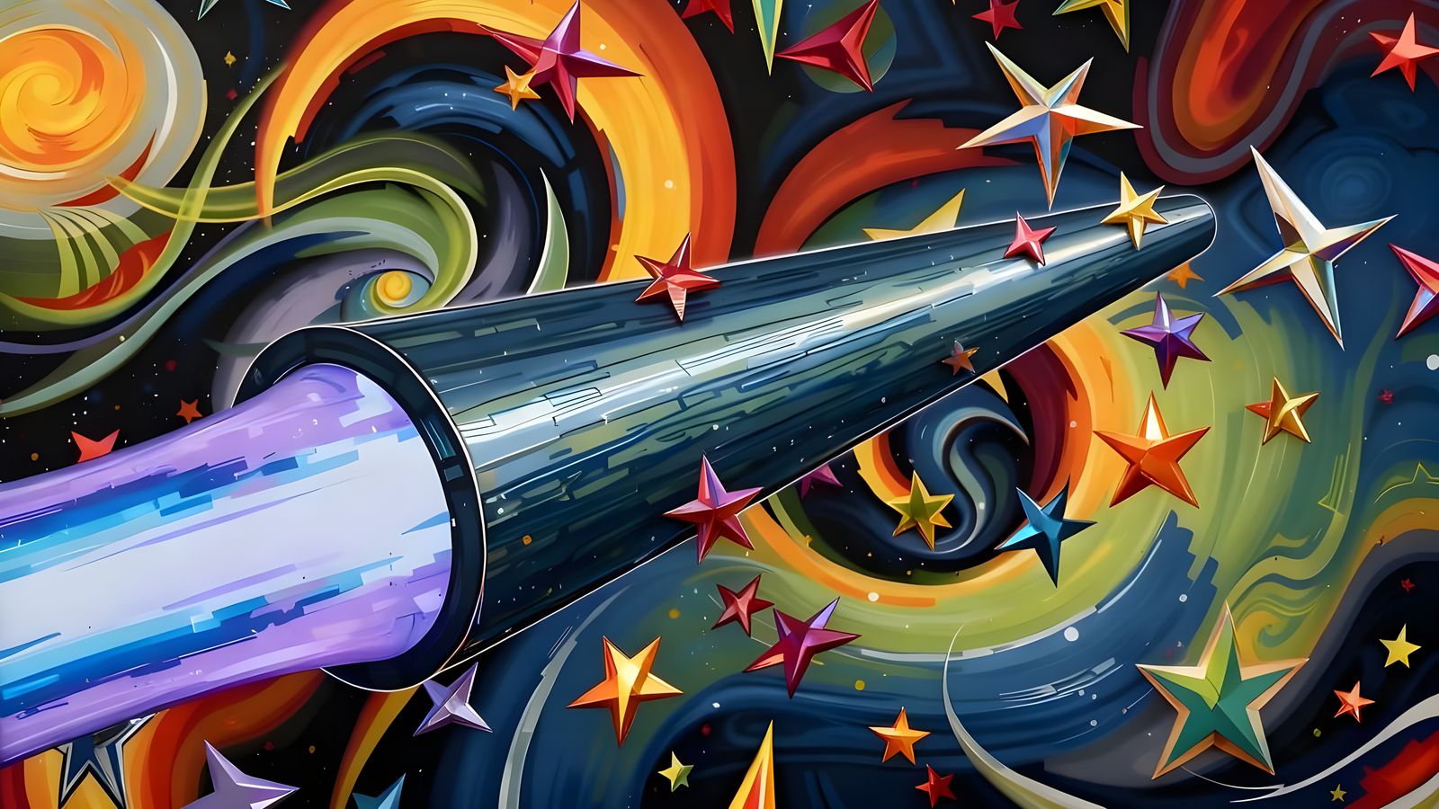 Wildly Colored 3D Stars Added to Portrait