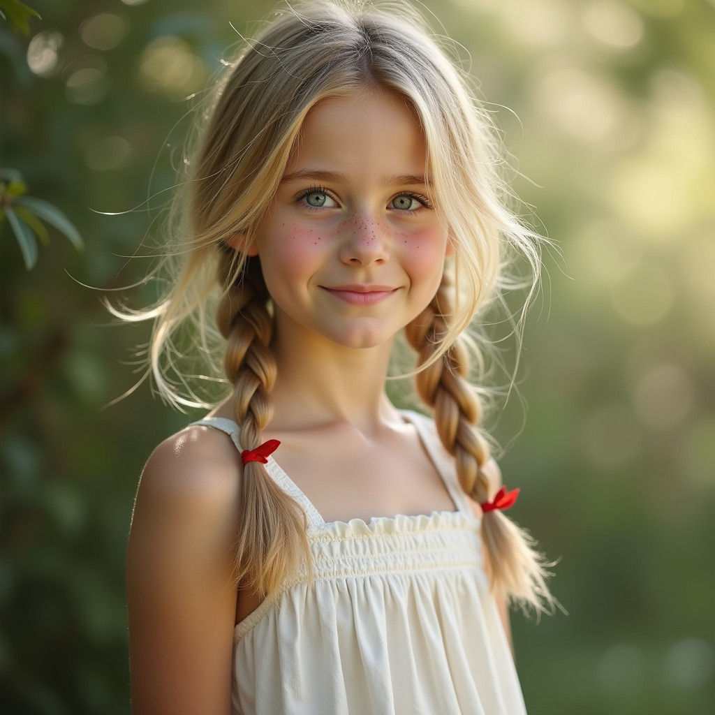 Blonde Beauty with Braid in Natural Light