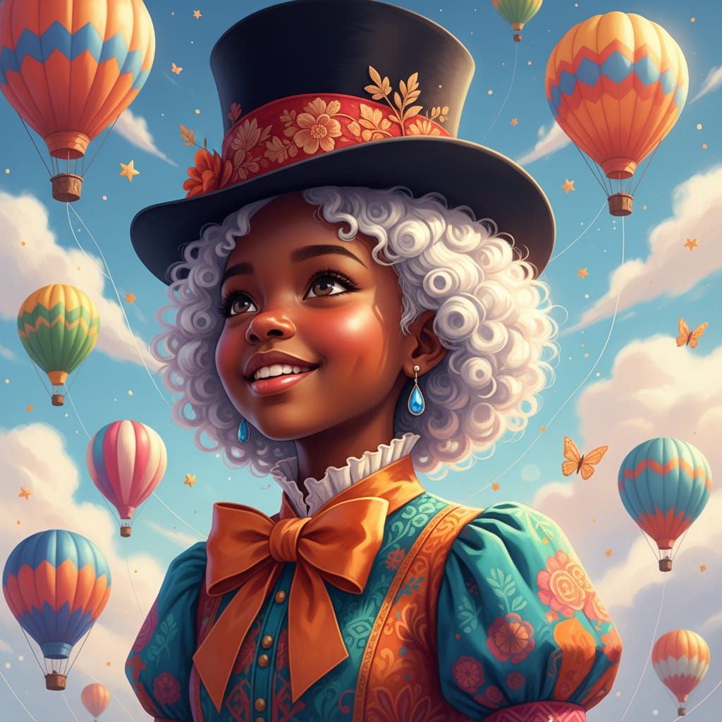 Dreamy Fantasy Portrait of a Young Black Girl