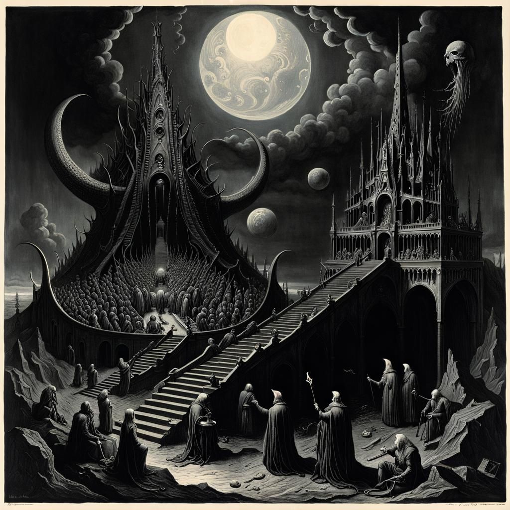 Nightmarish Cosmic Horror in Dark Fantasy Style