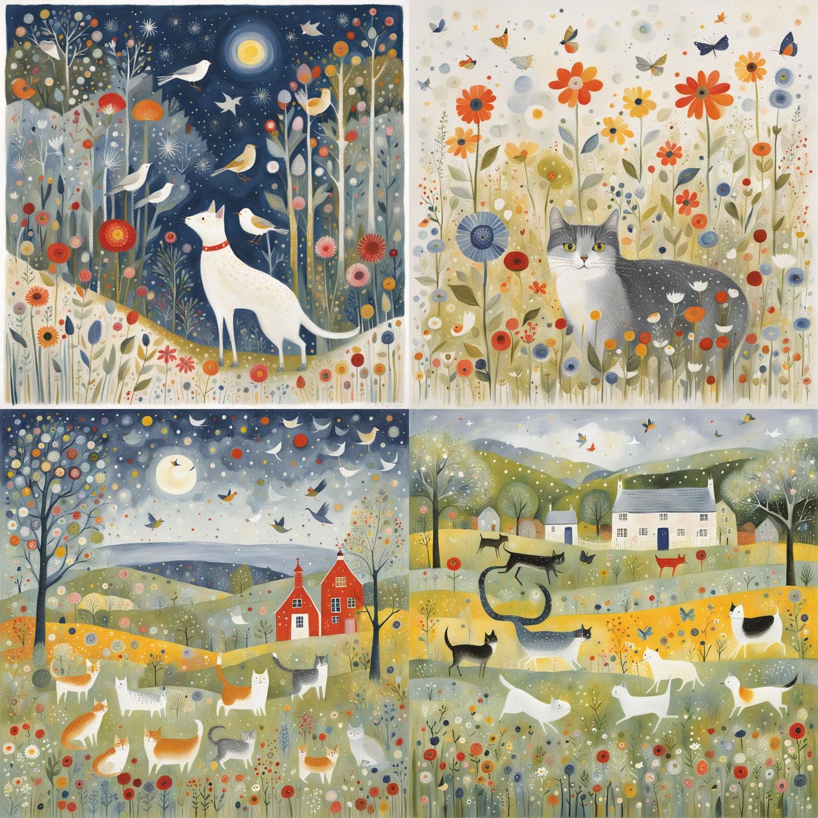 Colorful Cats: Abstract Art Illustration