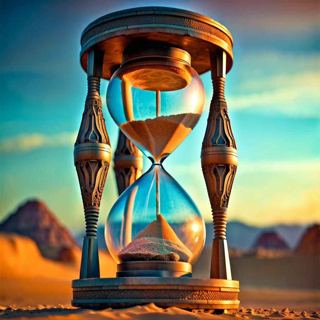 Futuristic Techno Hourglass in Divine Ancient Style