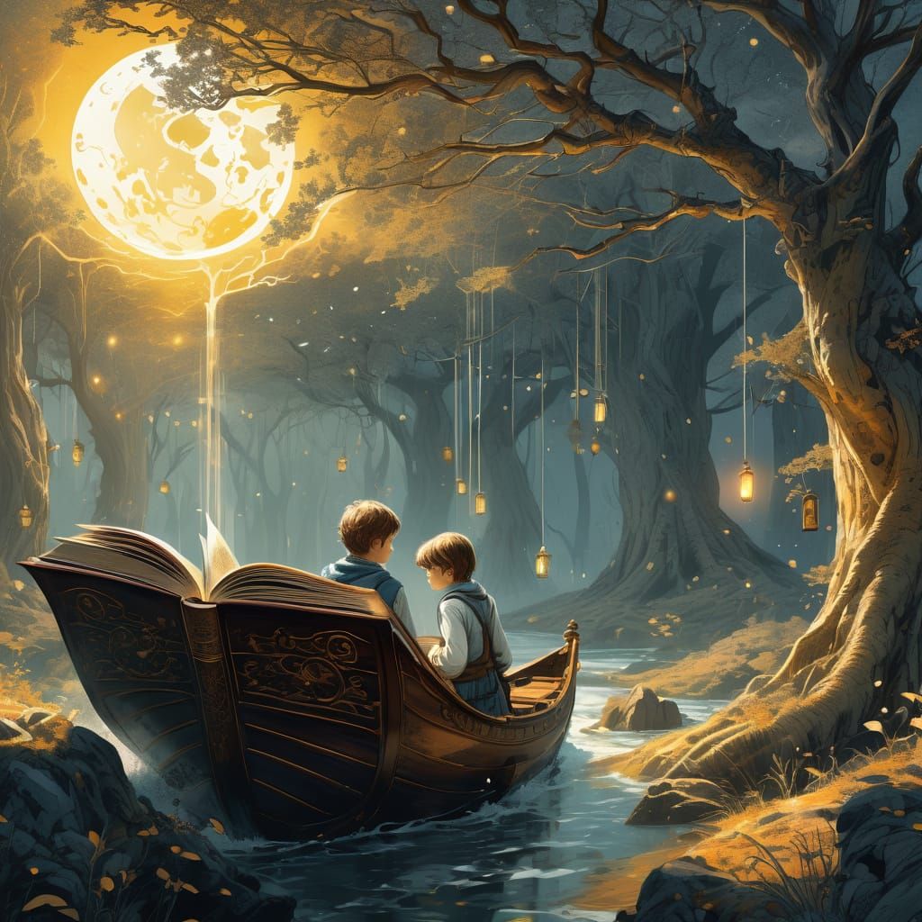 Whimsical Fantasy Illustration in Storybook Art Style