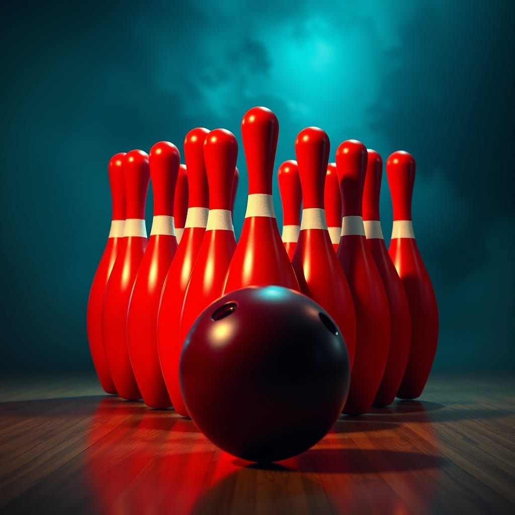 Hyperrealistic Bowling Pin Human Collision in Cinematic Styl...