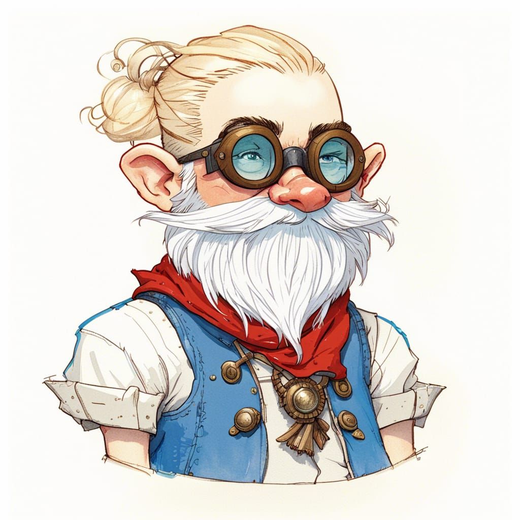 Pirate Gnome Bomber in Watercolor Style