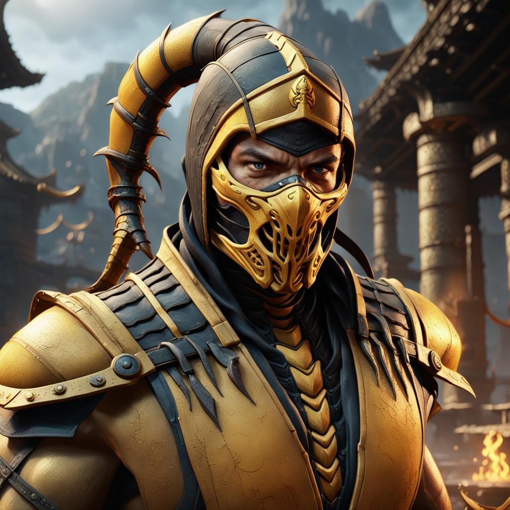 Mortal Kombat Scorpion Detailed Matte Painting