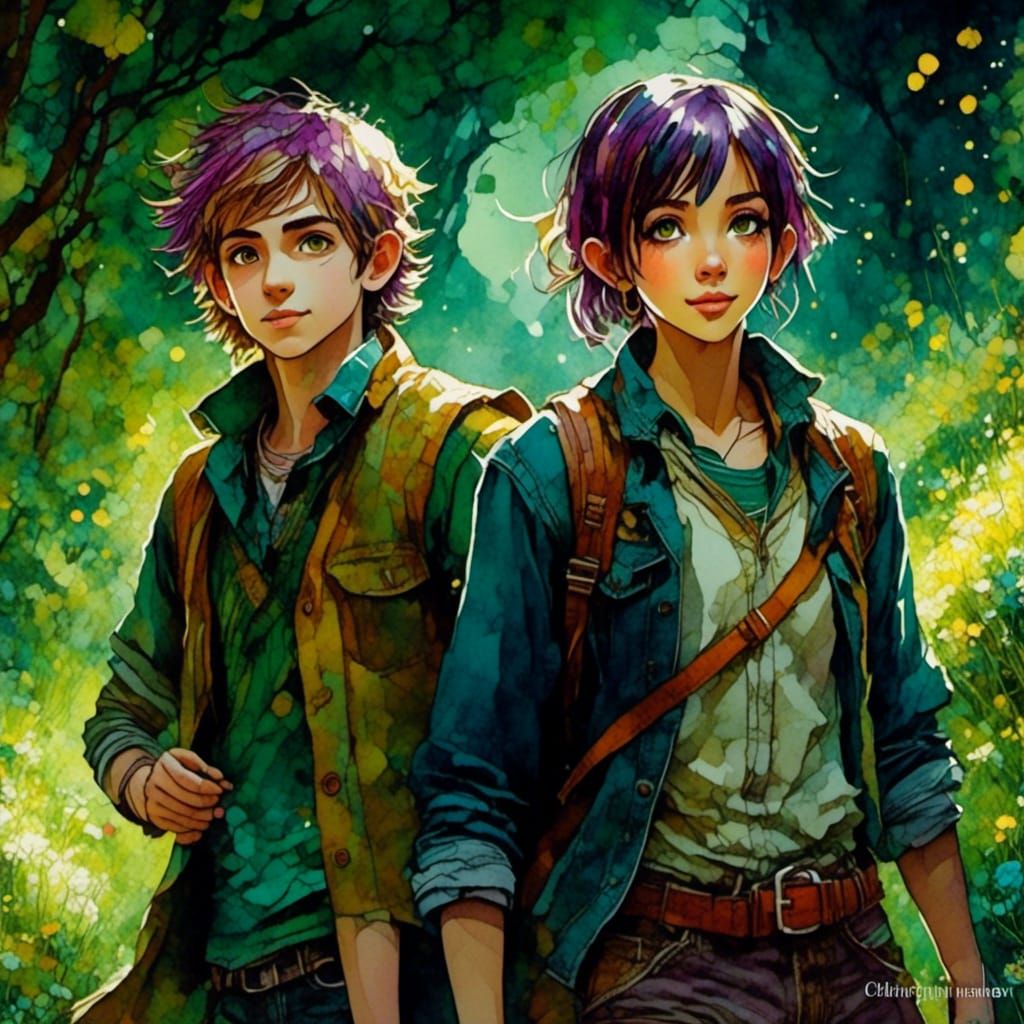 Frodo and Sam Leave the Shire: Oil on Glass