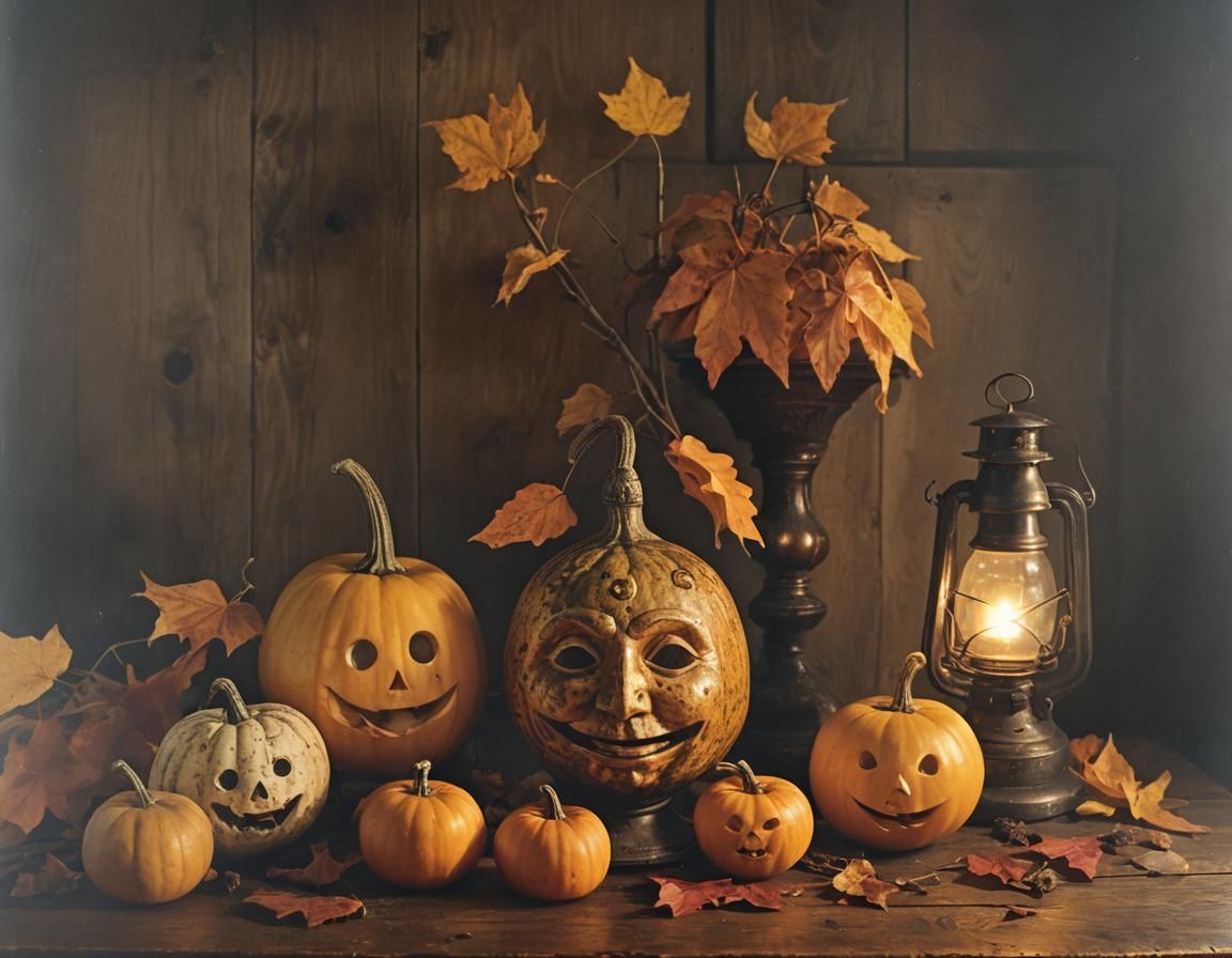 Autumn Still Life: Gourds in Rembrandt Lighting
