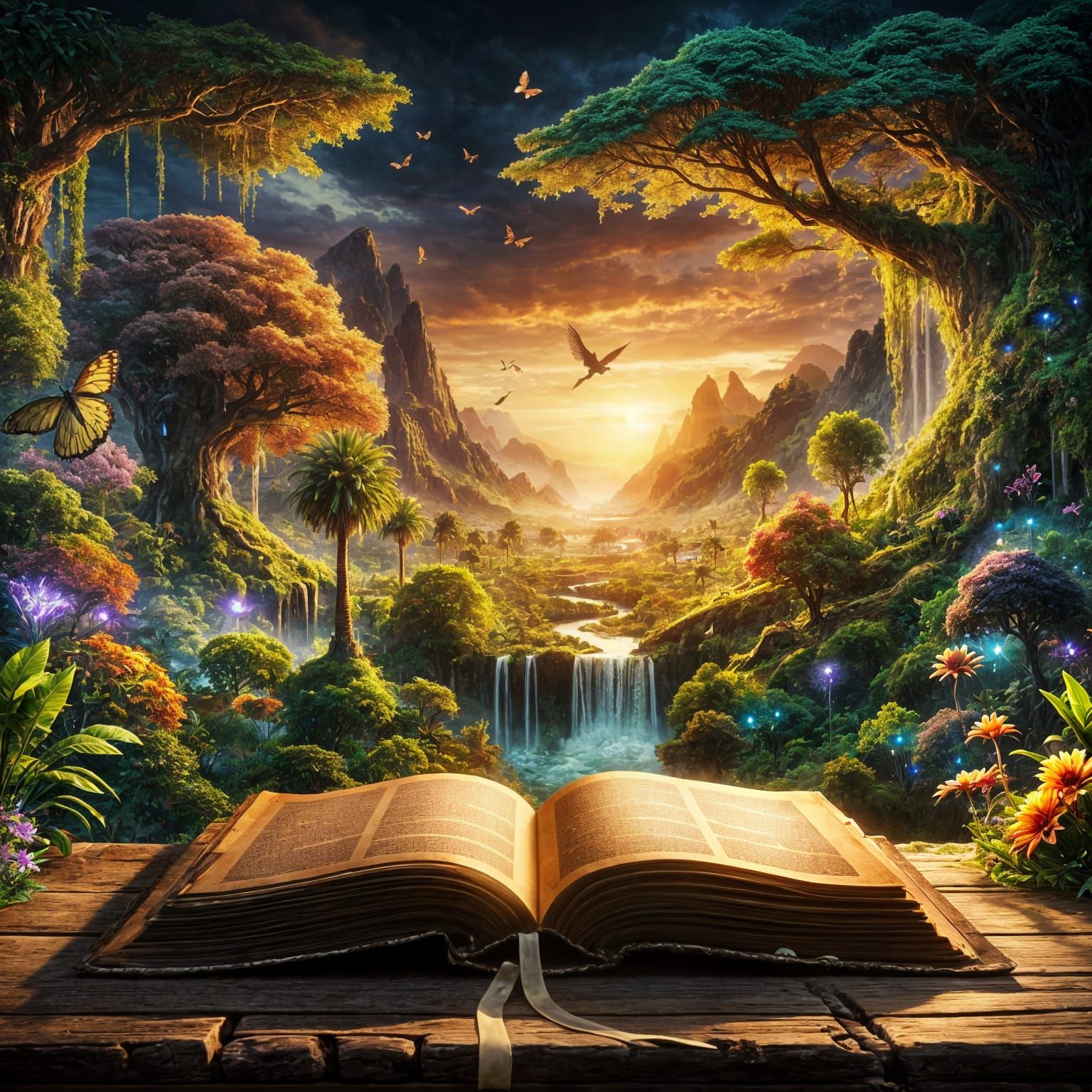 Fantasy Landscape Emerges from Enchanted Book