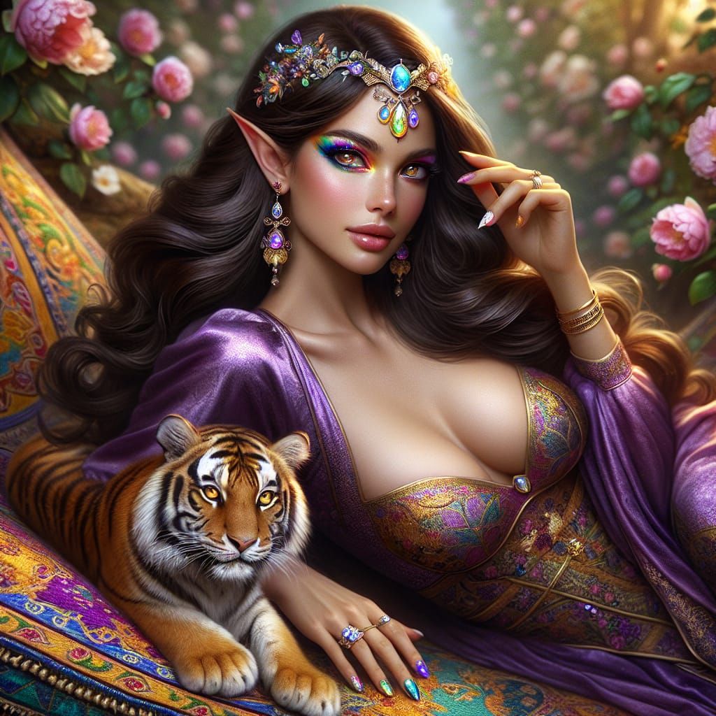 Jasmine with her Rajah plushie