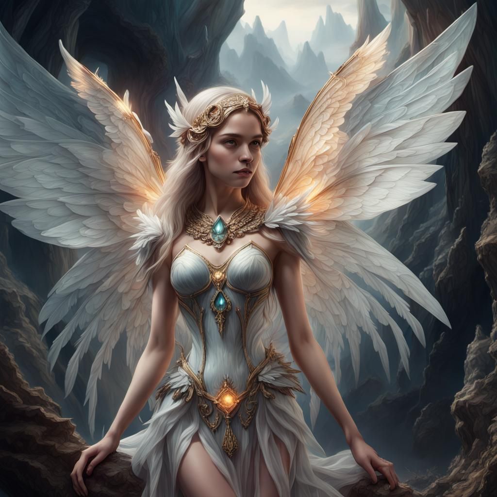 Baryte Crystal Fairy with Large Wings