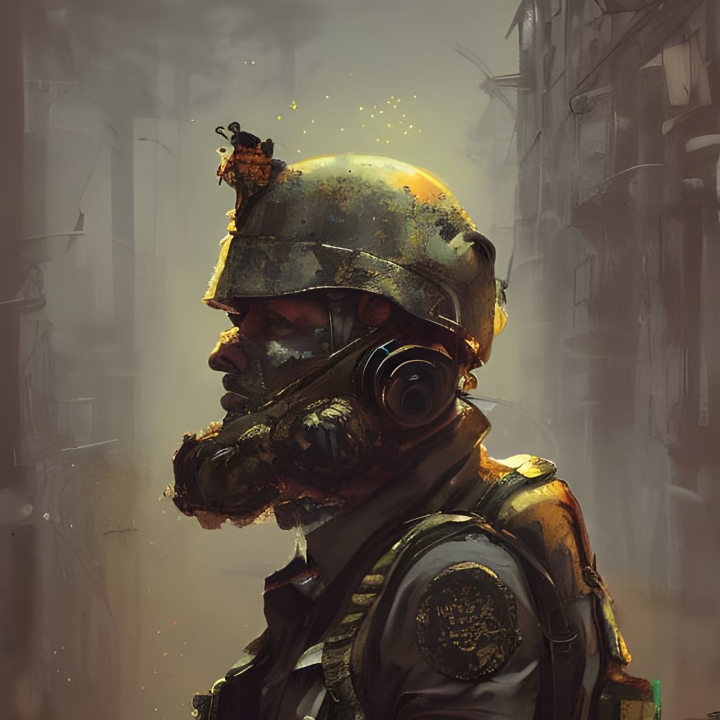 Apocalyptic Soldier Portrait in Detailed Fantasy Art