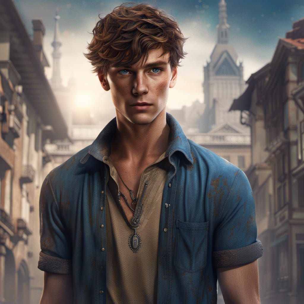 Freckled Teenager Portrait in Detailed Digital Painting