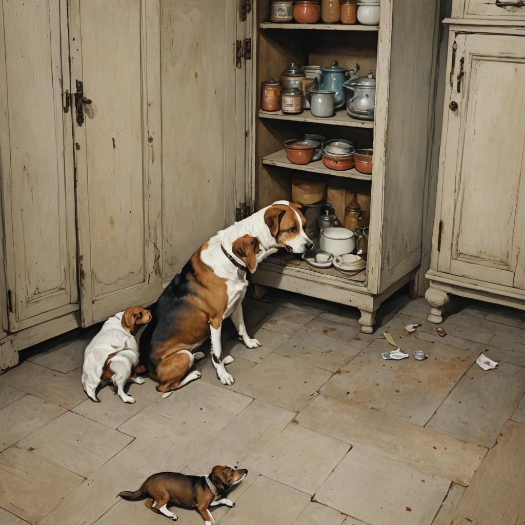 Empty Cupboard: A Nursery Rhyme Scene