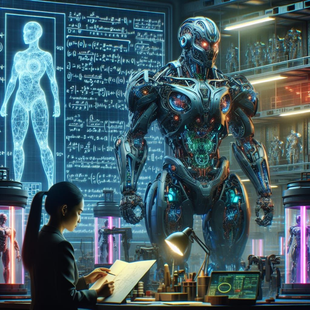 Advanced Humanoid Battle Bot in Designer's Lab