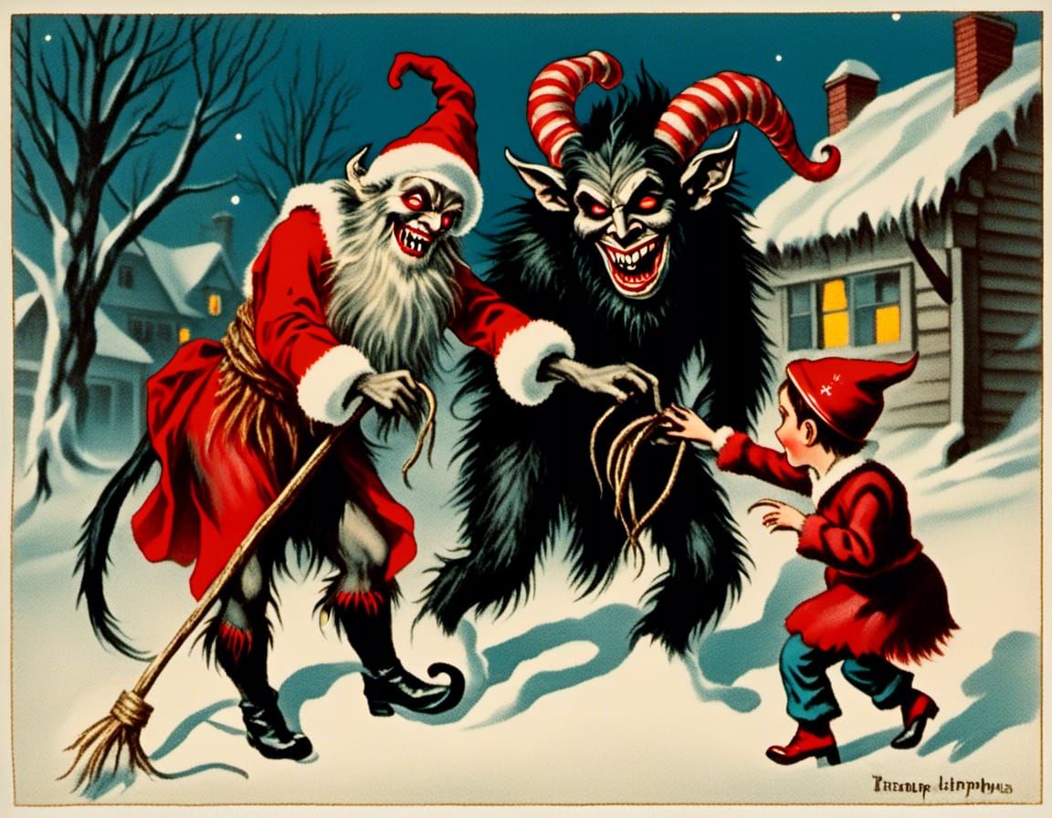 evil santa and krampus