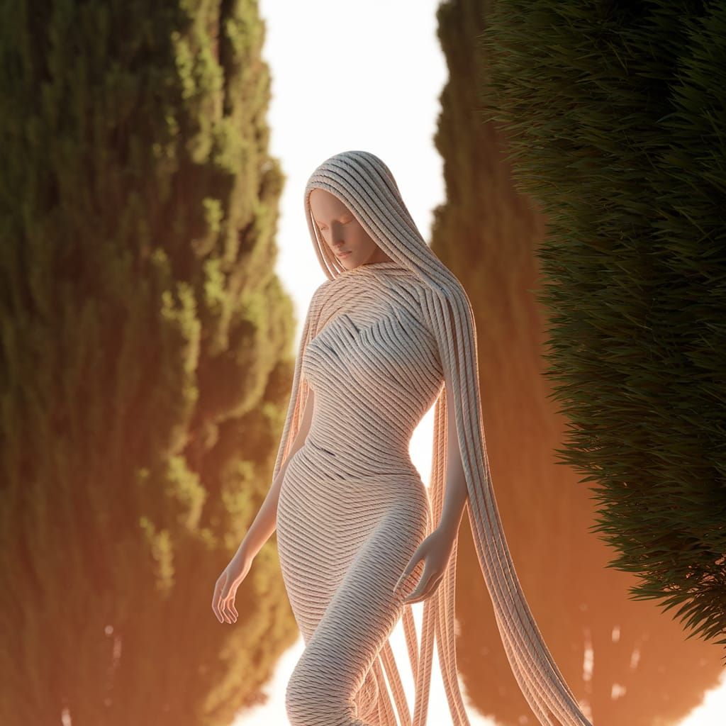 Angel in Rope Weave, Captured in Soft Golden Light