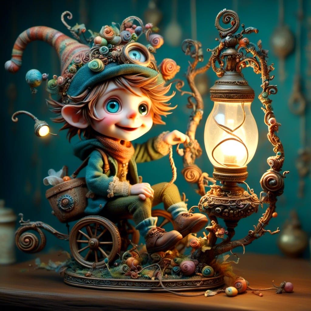 The Lamp in Whimsical Beings Style