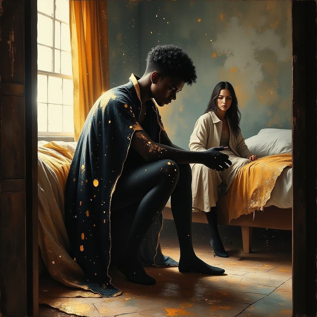 Superhero Caught By Roommate in Hyperrealistic Style