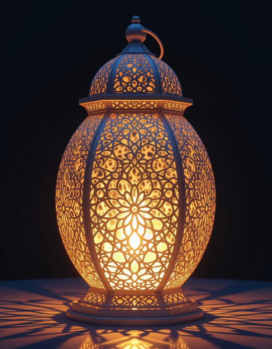 Glowing Ice on Fire Antique Lace Lantern in Mirrored Outdoor...