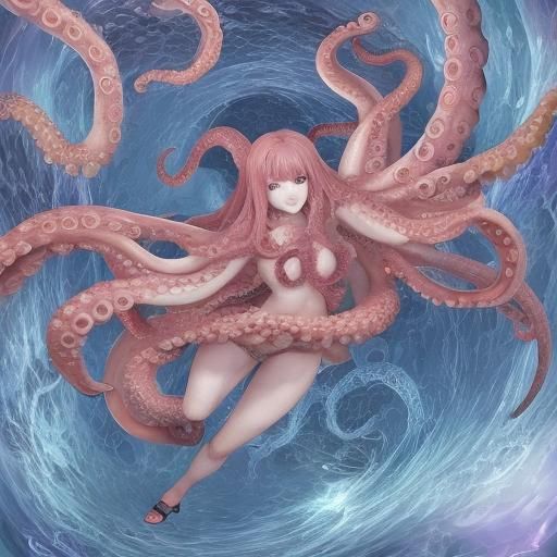 Anime Octopus Illustration in Manga Style