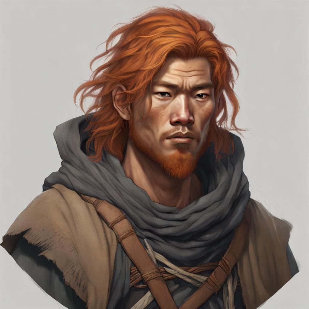 Hyperdetailed Portrait of a Nomad with Ginger Hair