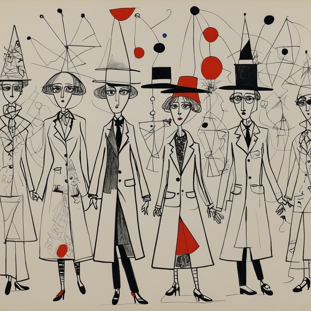 Fashion Parade in Sketch Art Style