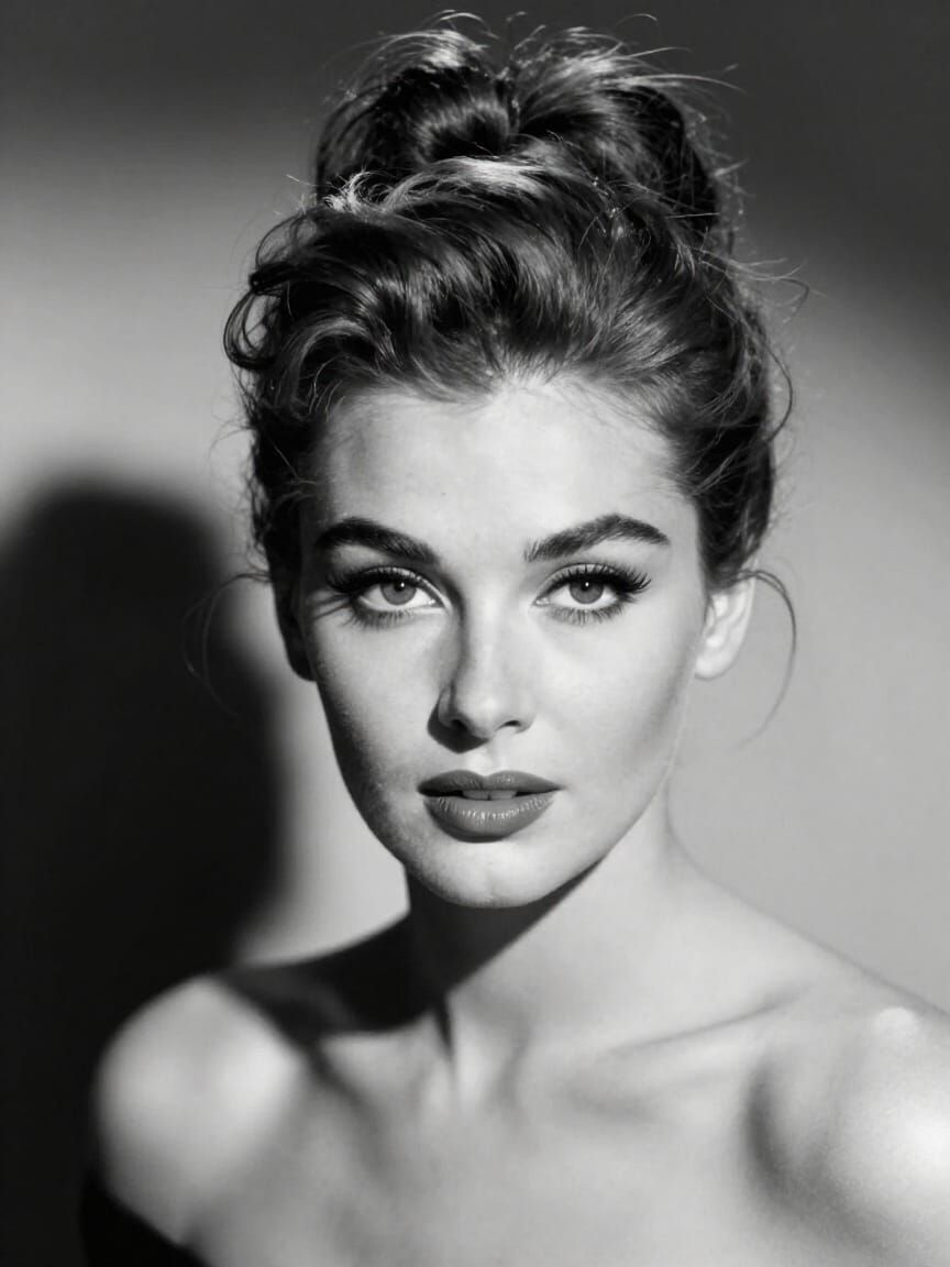 Glamorous Woman Portrait in 1950s Hollywood Style