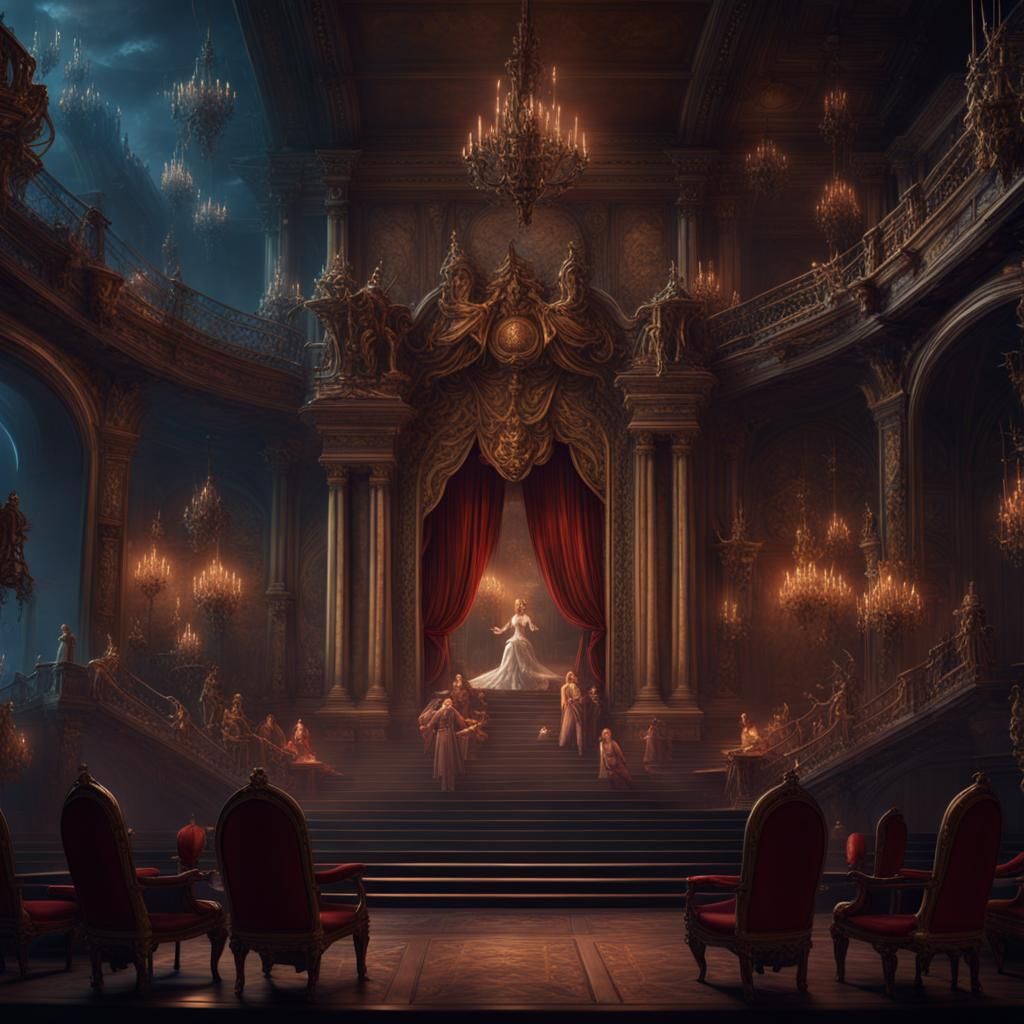 Intense Midnight Opera in Detailed Matte Painting