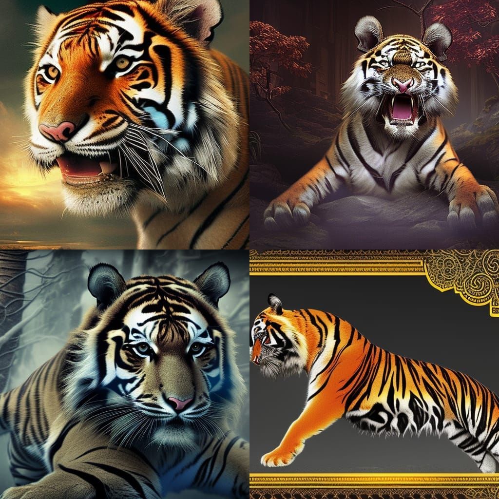 Mystic Tiger: Epic Cinematic Digital Painting