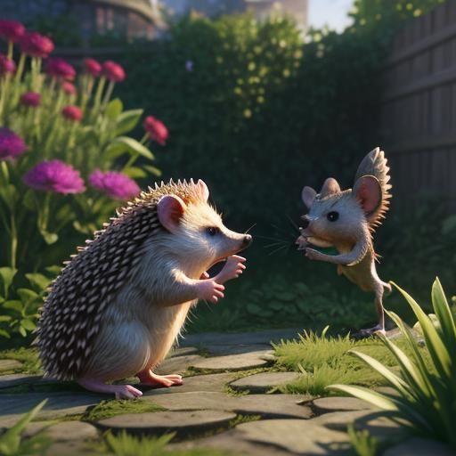 Hedgehog's Garden Feast: A 3D Game Cinematic