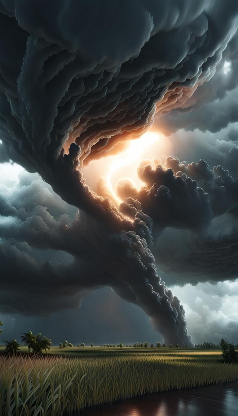 Epic Tornado Landscape in 3D Cinematic Style