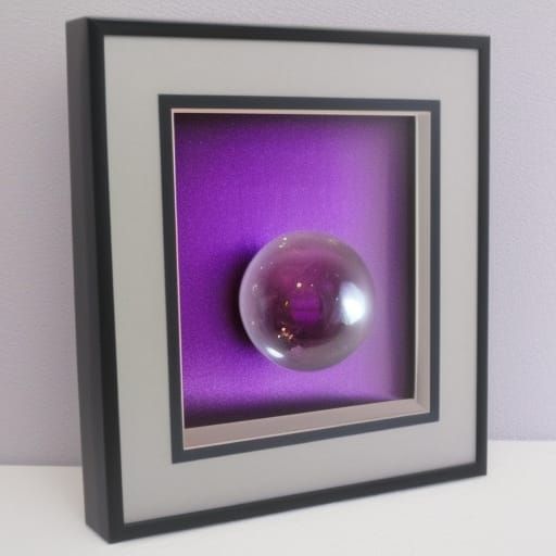 Ruby Spheres and Amethyst Crystals in Frame