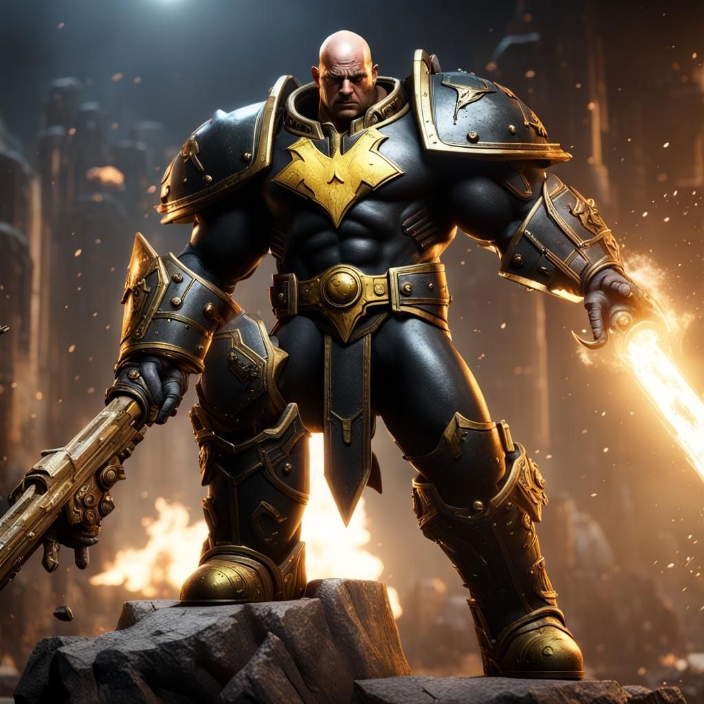Black Adam as Chaos Space Marine in 3D