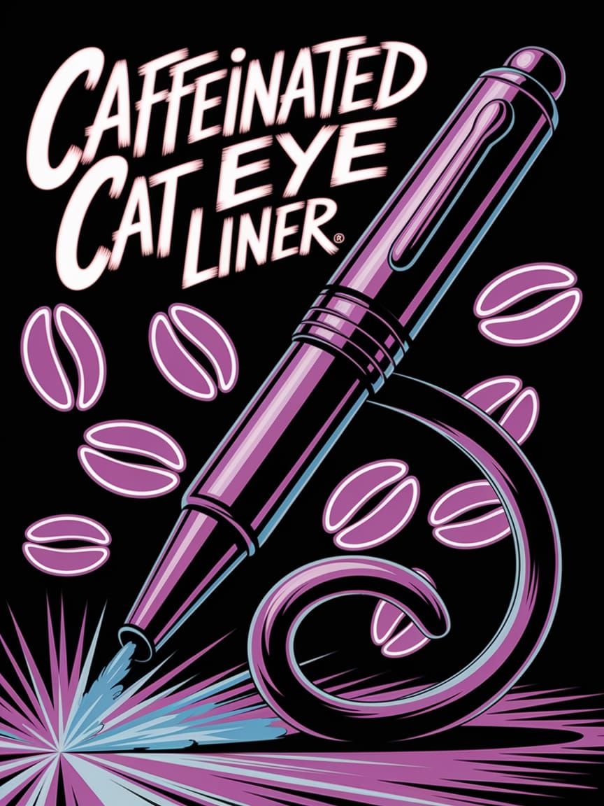 Caffeinated Cat Eye Liner Pen in Comic Style